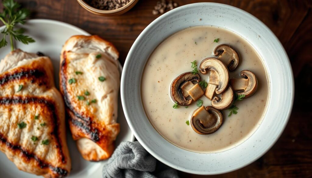 mushroom soup and chicken mushroom soup and chicken