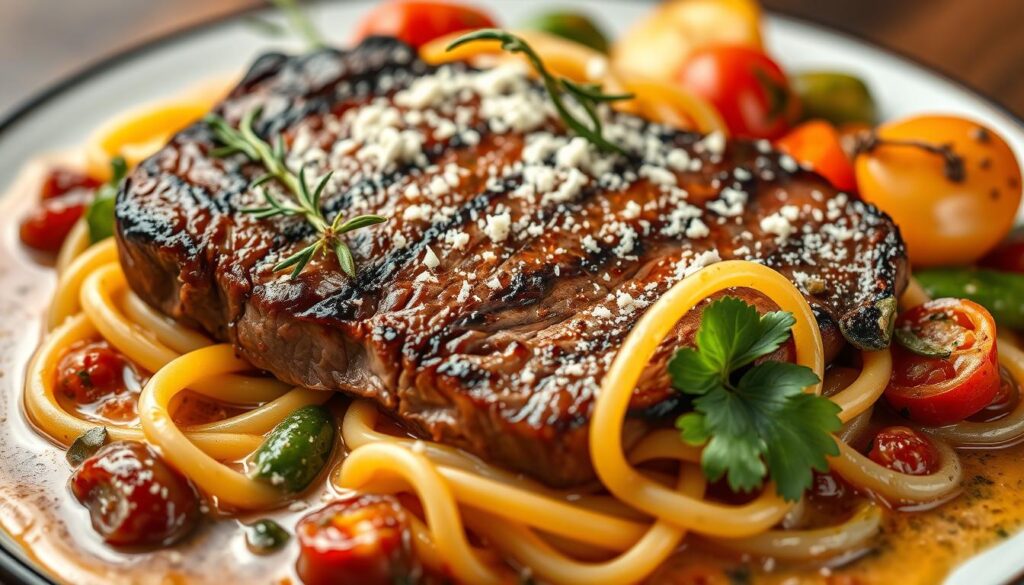 steak and pasta